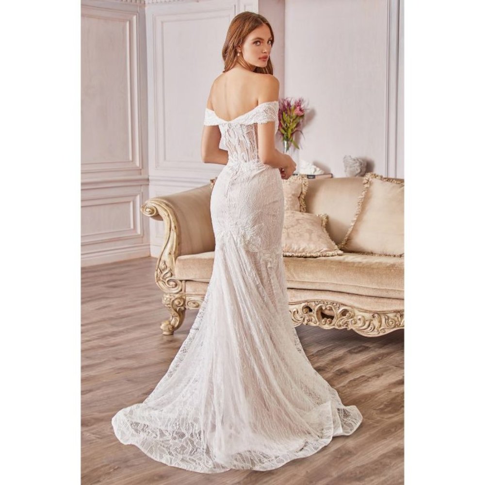 NEW WEDDING EVENING OFF SHOULDER JOLIE LACE BRIDAL GOWN LONG DRESS A0666W - Picture 6 of 6